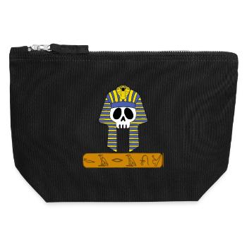 Schädel des Pharaos - Canvas Reißverschluss-Täschchen (12 x 13 cm) - Schwarz - Vorne