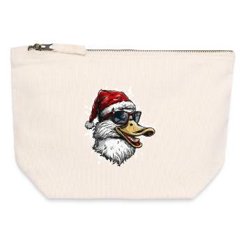 Duck Christmas Funny - Canvas Zip Pouch 12 x 13 cm - nature - Front