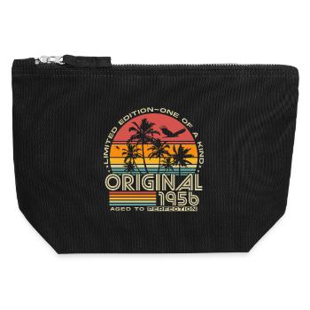 1956 Jahrgang Retro 70. Geburtstag Geschenk - Canvas Reißverschluss-Täschchen (12 x 13 cm) - Schwarz - Vorne