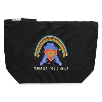 Manifest_magic_daily - Canvas Reißverschluss-Täschchen (12 x 13 cm) - Schwarz - Vorne