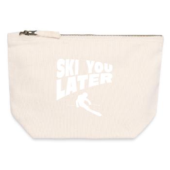 Ski You Later Fahrer Humor - Canvas Reißverschluss-Täschchen (12 x 13 cm) - Naturweiß - Vorne