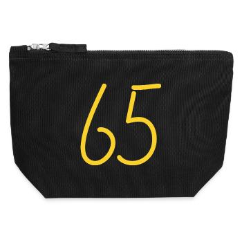65 - Canvas Zip Pouch 12 x 13 cm - black - Front