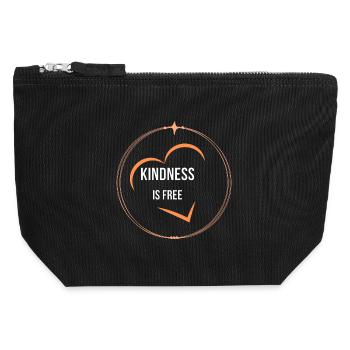Freundlichkeit ist kostenlos Herzkreis minimales T-Shirt - Canvas Reißverschluss-Täschchen (12 x 13 cm) - Schwarz - Vorne