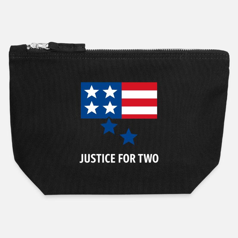 Justice For Two - Canvas Reißverschluss-Täschchen (12 x 13 cm) - Schwarz