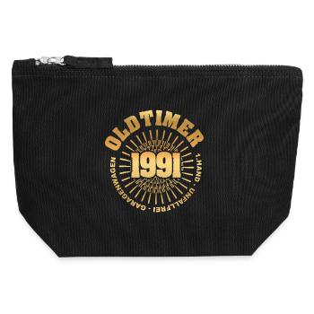 1991 - Pochette zippée en toile 12 x 13 cm - noir - Devant