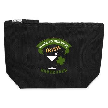 Irish Bartender - the okayest Irish Bartender - Canvas Zip Pouch 12 x 13 cm - black - Front