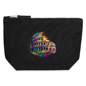 Kolosseum Rom buntes Splash Design Italien - Canvas Reißverschluss-Täschchen (12 x 13 cm) - Schwarz - Vorne