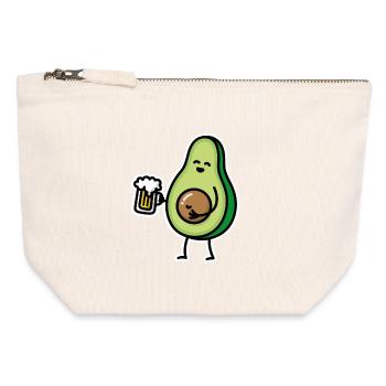 Funny avocado beer beer belly avocado pit keto - Canvas Zip Pouch 12 x 13 cm - nature - Front