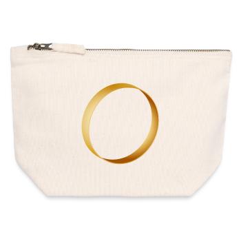 bague en or simple - alliance - mariage - Pochette zippée en toile 12 x 13 cm - blanc naturel - Devant