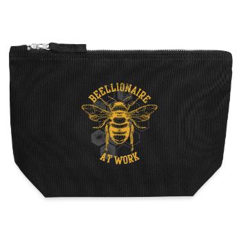 Reellionaire at Work Bee - Canvas Zip Pouch 12 x 13 cm - black - Front