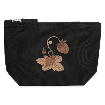 erdbeere sepia - Canvas Reißverschluss-Täschchen (12 x 13 cm) - Schwarz - Vorne