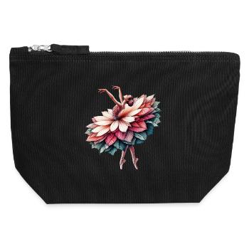 Danseuse de ballet avec tutu - Pochette zippée en toile 12 x 13 cm - noir - Devant