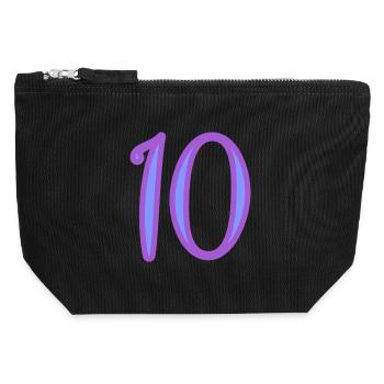 10 - Canvas Zip Pouch 12 x 13 cm - black - Front