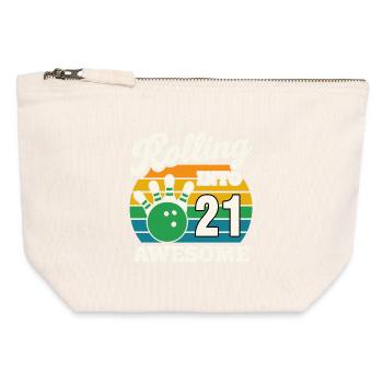 Bowling Schlange Jahr 2021 T-Shirt Design - Canvas Reißverschluss-Täschchen (12 x 13 cm) - Naturweiß - Vorne