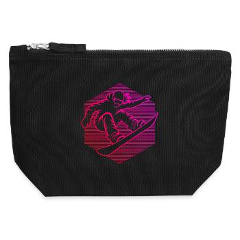 Compact snowboard design for snowboard for - Canvas Zip Pouch 12 x 13 cm - black - Front