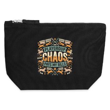 Technicien en chenil, assistant en chenil, soins aux animaux - Pochette zippée en toile 12 x 13 cm - noir - Devant