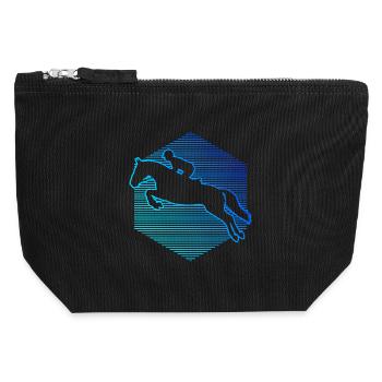 The dressage riders and horse riding go together - Canvas Zip Pouch 12 x 13 cm - black - Front