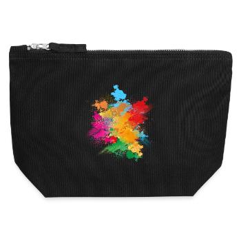 Farbpulver Explosion aus buntem Farbpulver - Canvas Reißverschluss-Täschchen (12 x 13 cm) - Schwarz - Vorne