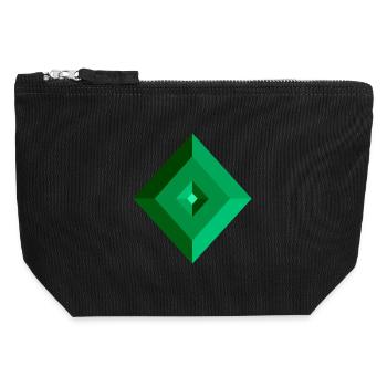 Geometric shape 3D - Canvas Zip Pouch 12 x 13 cm - black - Front