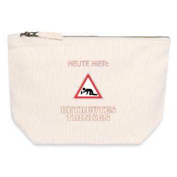 Betreutes Trinken - Canvas Reißverschluss-Täschchen (12 x 13 cm) - Naturweiß - Vorne