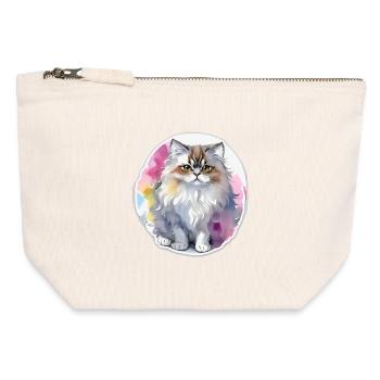 Persian cat - Canvas Zip Pouch 12 x 13 cm - nature - Front