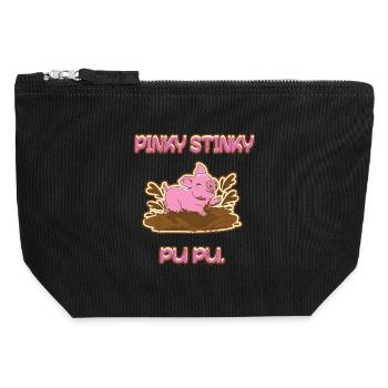 Pinky Stinky PU PU - Canvas Reißverschluss-Täschchen (12 x 13 cm) - Schwarz - Vorne