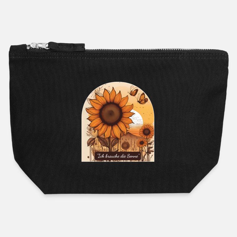 Du soleil pour l’âme - Pochette zippée en toile 12 x 13 cm - noir
