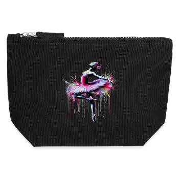 Danseuse de ballet avec tutu - Pochette zippée en toile 12 x 13 cm - noir - Devant