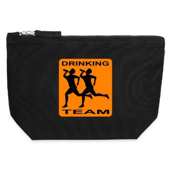 Bière de l’équipe pour la fête des pères - Pochette zippée en toile 12 x 13 cm - noir - Devant