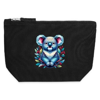 Koala - Canvas Reißverschluss-Täschchen (12 x 13 cm) - Schwarz - Vorne