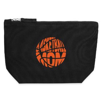 maman basketteuse - Pochette zippée en toile 12 x 13 cm - noir - Devant
