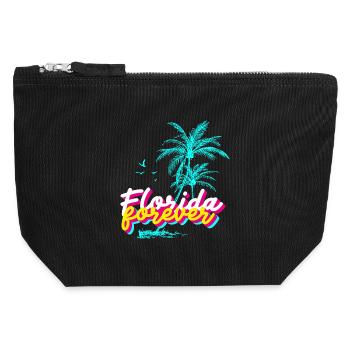 Florida Forever Palmenparadies - Canvas Reißverschluss-Täschchen (12 x 13 cm) - Schwarz - Vorne