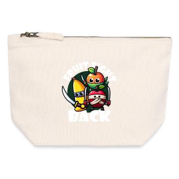 Fruit Fight Back - Pochette zippée en toile 12 x 13 cm - blanc naturel - Devant