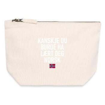 Kanskje Du Burde Ha Laert Deg Norsk - Norway Norge - Canvas Zip Pouch 12 x 13 cm - nature - Front