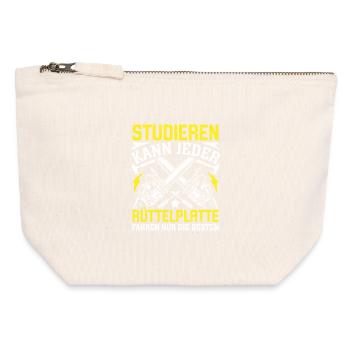 Tout le monde peut étudier - Pochette zippée en toile 12 x 13 cm - blanc naturel - Devant