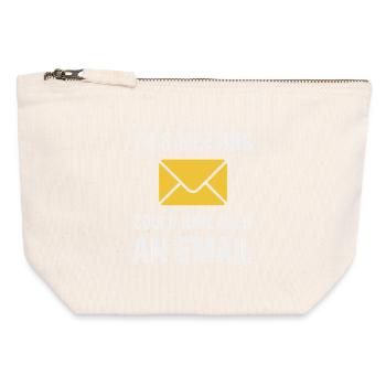 Réunion ou e-mail - Pochette zippée en toile 12 x 13 cm - blanc naturel - Devant