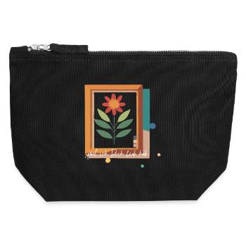 Flower in Picture Frame Love - Canvas Zip Pouch 12 x 13 cm - black - Front