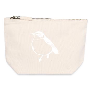 Bird white - Canvas Zip Pouch 12 x 13 cm - nature - Front