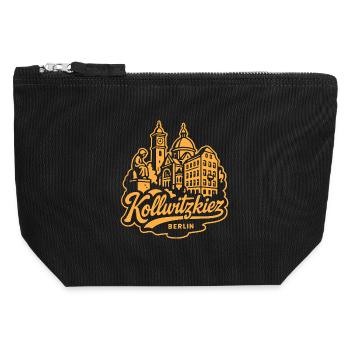Kollwitzkiez Berlin Skyline Vintage Lettering  - Canvas Reißverschluss-Täschchen (12 x 13 cm) - Schwarz - Vorne