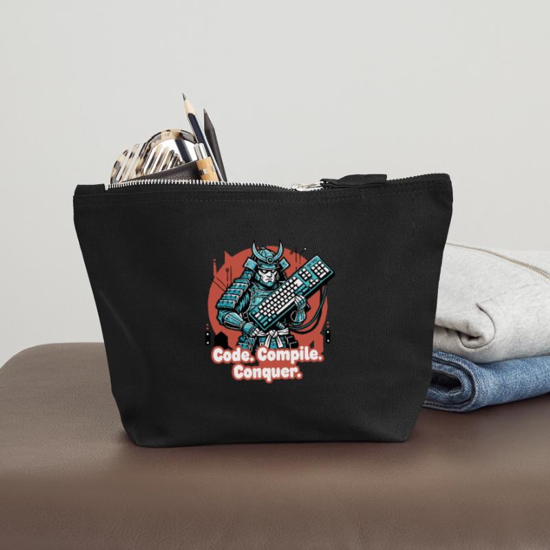 Code Battle Samurai avec clavier Pochette zippée en toile 12 x 13 cm