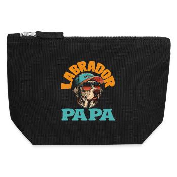 Astuces du Labrador - Pochette zippée en toile 12 x 13 cm - noir - Devant