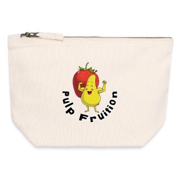 Pulp Fruit Kraftfigur - Canvas Reißverschluss-Täschchen (12 x 13 cm) - Naturweiß - Vorne