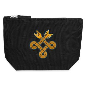 Celtic Knot Guitar Emblem - Canvas Zip Pouch 12 x 13 cm - black - Front