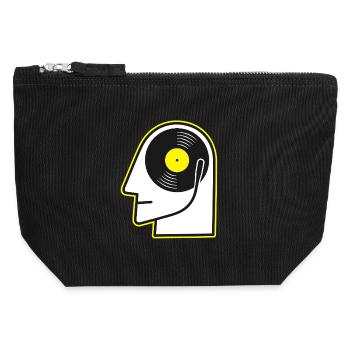 Portrait de tête en vinyle - Pochette zippée en toile 12 x 13 cm - noir - Devant