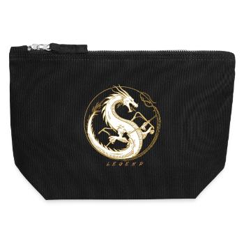 Goldener Drachen-Legendenkreis - Canvas Reißverschluss-Täschchen (12 x 13 cm) - Schwarz - Vorne