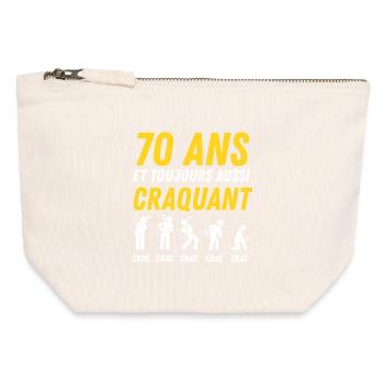 70 Years Vintage Anniversary Humor - Canvas Zip Pouch 12 x 13 cm - nature - Front