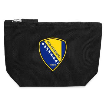 Bosnien Wappen Design - Canvas Reißverschluss-Täschchen (12 x 13 cm) - Schwarz - Vorne
