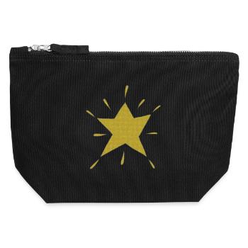 mosaïque d’étoiles - Pochette zippée en toile 12 x 13 cm - noir - Devant