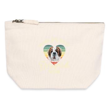 St. Bernard Bernese Mountain Dog - Canvas Zip Pouch 12 x 13 cm - nature - Front