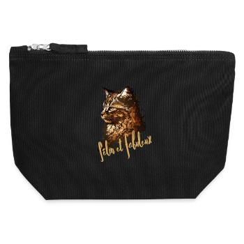 Fabulous Feline Splatter - Canvas Zip Pouch 12 x 13 cm - black - Front